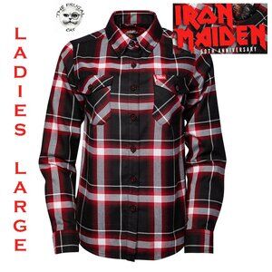DIXXON FLANNEL x IRON MAIDEN Flannel Shirt Collab - Women's Large